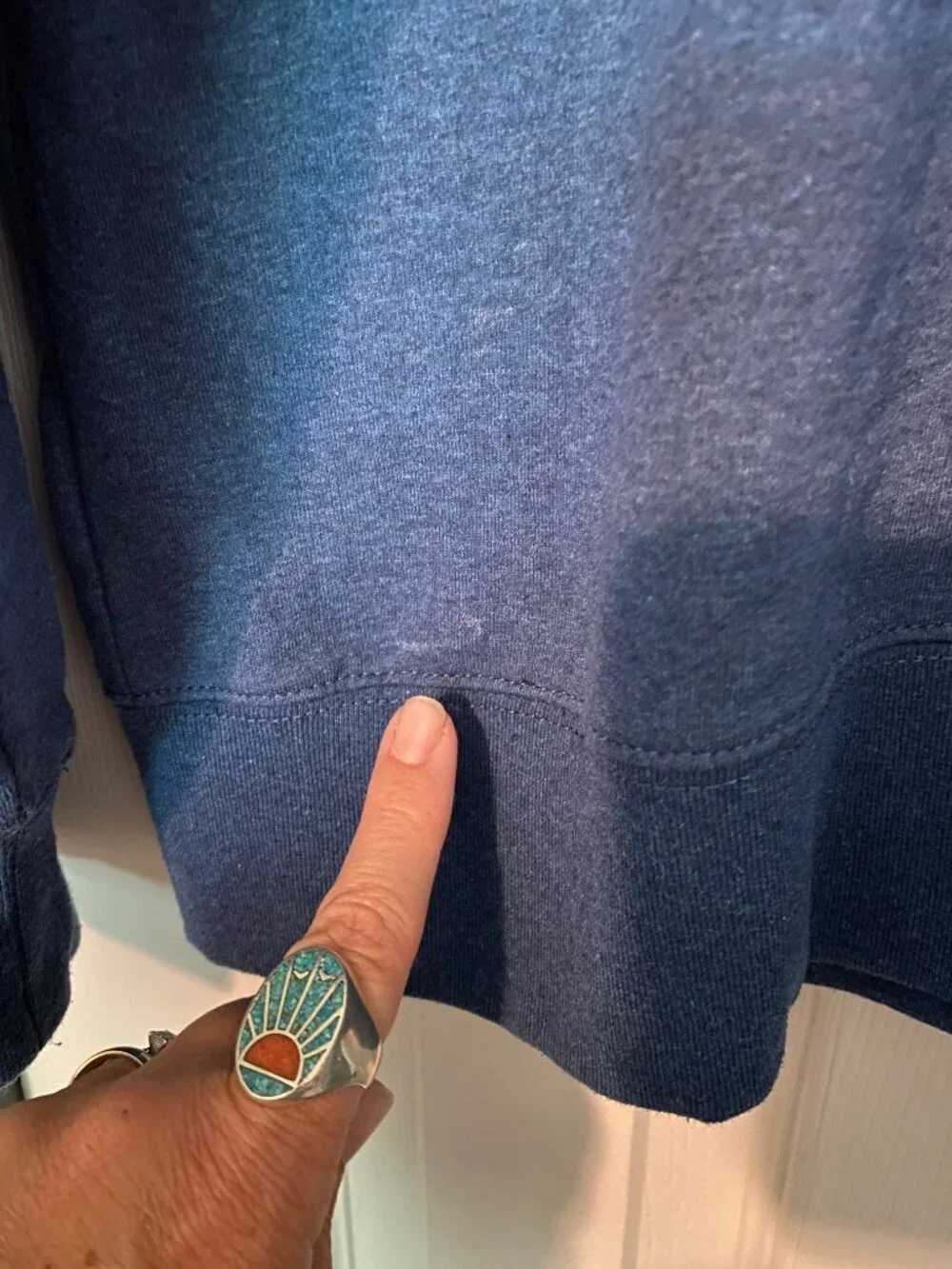 The North Face - Blue Fleece Lined Crewneck Sweatshirt Pullover - Size XL